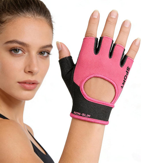 HinyBoeh Workout-Gloves for Men & Women - Fingerless Gym Gloves with Non-Slip Palm Breathable Lightweight
