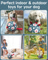 QDAN Dog Toys Soccer Ball with Straps - 10 Inch Durable Herding Ball for Extra Large Dogs, Outdoor Water Toy