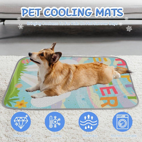 imiBBWQu Summer 27" 22" Cooling Pad Cute Easter Bunny Ears Dog Mat Color Changing Washable Dog Cooling Pad for Outside