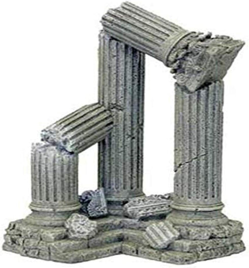 Blue Ribbon Pet Products Resin Aquarium Ornament - Three Column Ruins Corner Section, 9 L x 6.5 D x 11 H