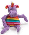 HuggleHounds Knottie Plush Dog Toy - Squeaky Stuffed Animal for Small, Medium & Large Dogs, Rainbow Unicorn