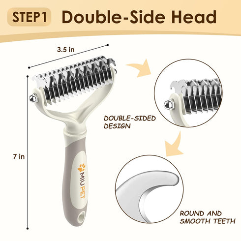 Set 3 1 Professional Deshedding Dog Brush Grooming Kits, for Long-Haired Dogs and Cats - Dog Deshedding Brush