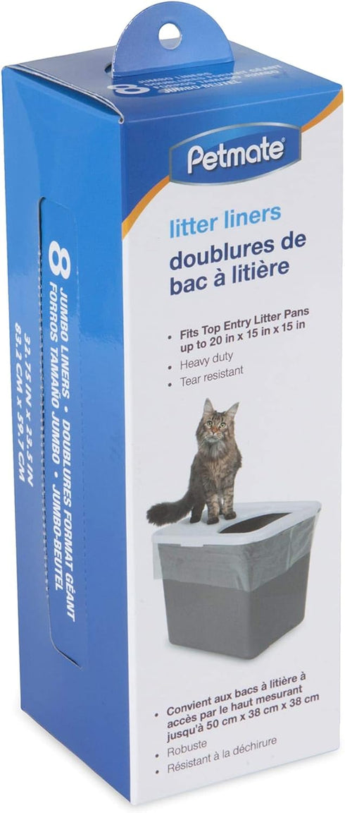 Petmate Top Entry Litter Pan Liners for Cats, Count of 8, 2.5 in
