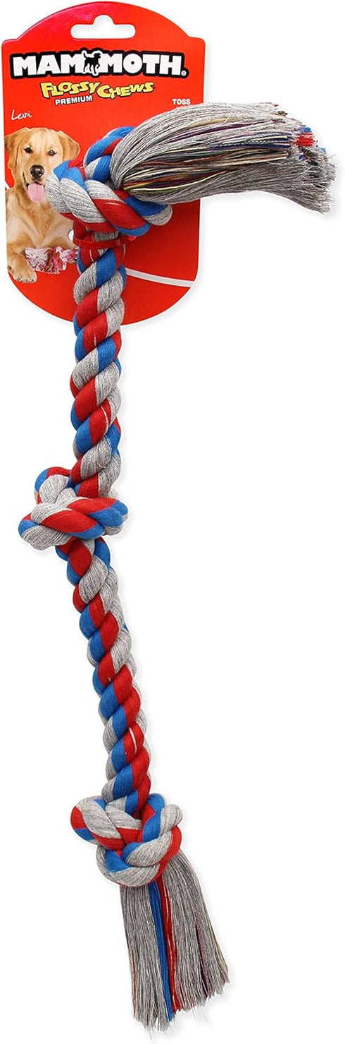 Mammoth Flossy Chews Rope Tug, Premium Cotton-Poly Tug Toy for Dogs, Interactive Rope Toy (Colors May Vary)