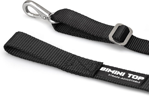 One Hooks Adjustable Bimini Boat Top Straps, 38"~70" Marine Awning Webbing Straps with Heavy Duty Snap Hooks