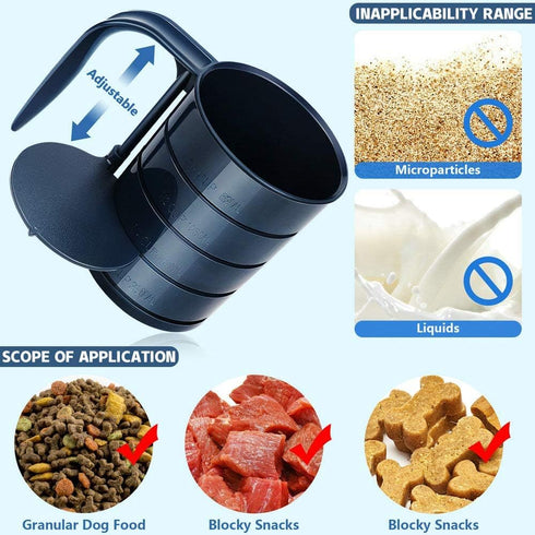 Dog Food Scoop, 4 Cup Measuring Scoop for Pets, Includes 1/4 C, 1/2 C, 3/4 C, 1 CUP for Dogs, Cats, and Birds