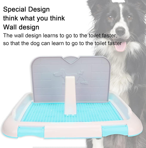 Pet Dog Toilet Litter Box, Portable Indoor Puppy Training Toilet Tray, Blue