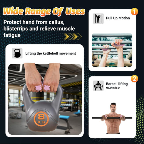 2 pcs Anti-Slip Silicone Rypt Grips for Men & Women, Hand Grip Gryp Weight Grip for Deadlifts Pull-Ups, Gym Grips
