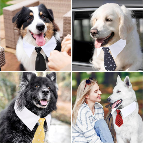 Segarty Dog Neck Tie Large | 6 Pack Adjustable Pet Ties Collars for Medium Large Dogs | Formal Wedding Costume Set