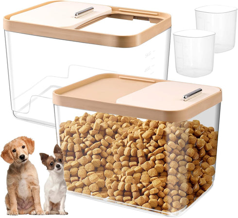 HAOPENGYOU 2 Pack Airtight Dog Food Storage Container, Holds 10Lbs, Pet Cat Food