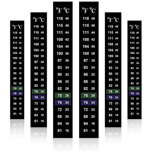 Zonon 24 Pcs Stick on Thermometer Strip for Brewing Fermenting Temperature Sticker Decal
