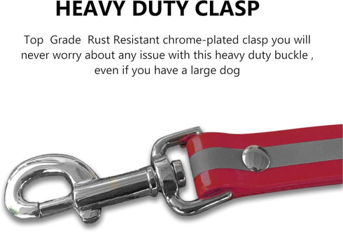 Regal Dog Products Reflective Leash – 5 ft. Lightweight Dog Leash for Small, Medium, Large, or XL Dogs (Red)