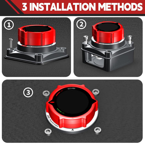 5-60V AWBLIN Upgrade Battery Disconnect Switch with Voltmeter, DC Master Isolator Cut/Shut Off Switch for Marine Boat