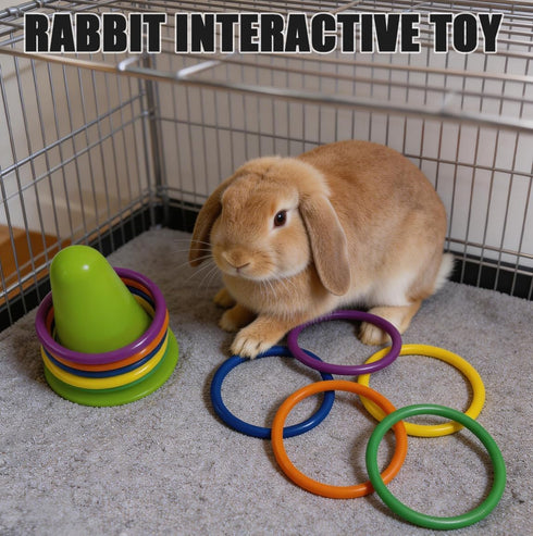 nsgglecher 13PCS 3 10 Rabbit Training Ring Toy, Rabbit Interactive Toy, Bunny Stacking & Educational Toys with Stacking