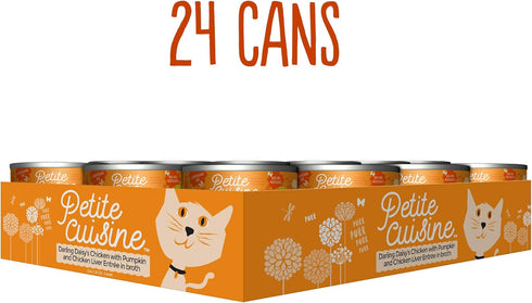 PETITE CUISINE Darling Daisy's Wet Cat Food, Chicken with Pumpkin & Chicken Liver, 2.8 oz Cans (24 Count)