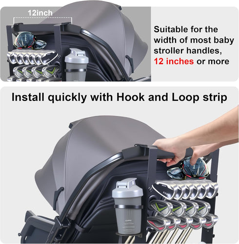 Vekclit Golf Stroller Attachment, Golf Club Holder for Strollers Universal Golf Club Holder