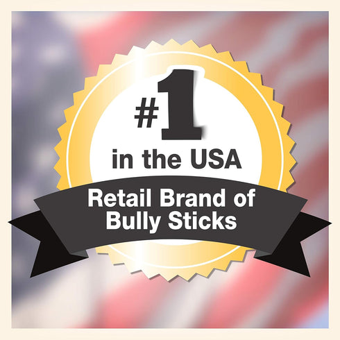 Cadet Bully Sticks for Small, Medium and Large Dogs, All-Natural Beef Pizzle, 2 Count, Extra-Thick