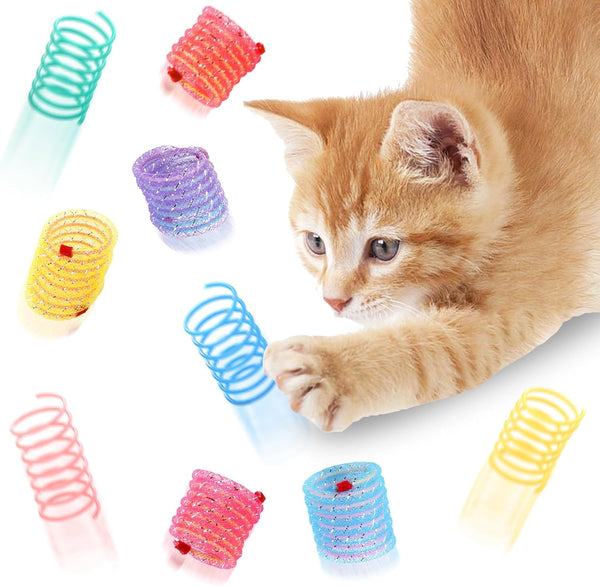 SunGrow Cat Coil Springs, Feline Entertainment for Indoor Kitten, Plastic and Woven