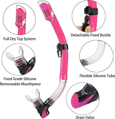 Sets Snorkeling Gear for Adults with Fins Scuba Diving Gear Adult Professional Travel Snorkel with Flippers,Anti-Fog