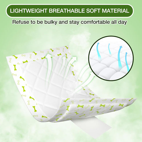 Jollywoods Long-150Count Dog Diaper Liners Booster Pads for Male & Female Dogs, Disposable Doggie Diaper Inserts Fit