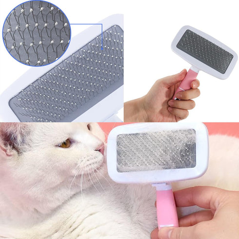 KEEPLKVOC 9PCS (9PCS-Pink) Small Animal Grooming Kit, Cleaning Brush Removes Loose Hair, Pet Bath Brush,Shampoo Brush