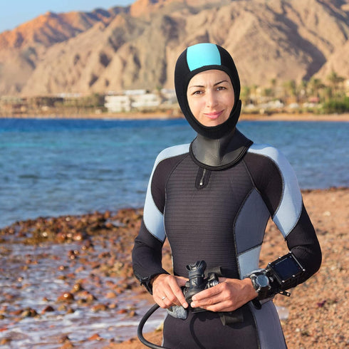 Jecery 2 Pcs Neoprene Diving Hood, Thermal Wetsuit Cap with Chin Straps for Men Women, Snorkeling Surf Beanie