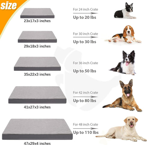 KSIIA Orthopedic Dog Bed, Waterproof for Large Dogs, Deluxe Plush Washable, 41 x 27 Inch, Dark Gray