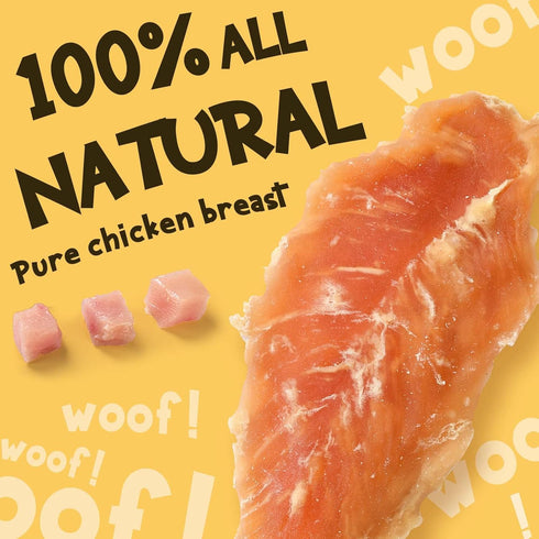 100% ASMPET Dog Chicken Jerky Treats, Made with Real Chicken Breast, High Protein & Grain Free