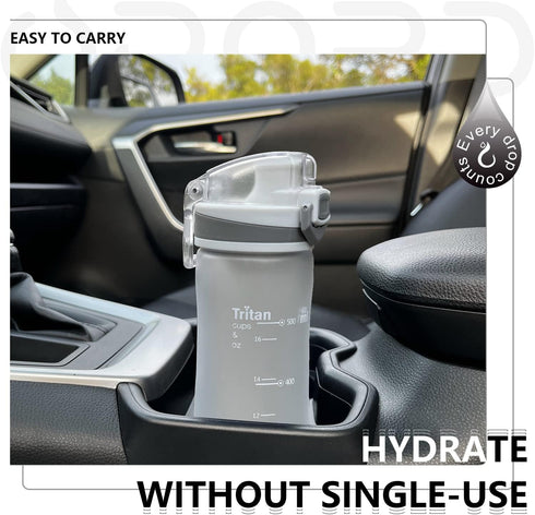 Opard Sports Water Bottles - 20/24 Oz BPA Free Leak Proof Tritan Plastic Bottle with Flip Top and Straw