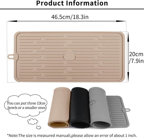 Ptlom Dog Food Mat, Anti-Slip Waterproof Feeding Mat for Food and Water, Silicone Pet Placemat for Dogs
