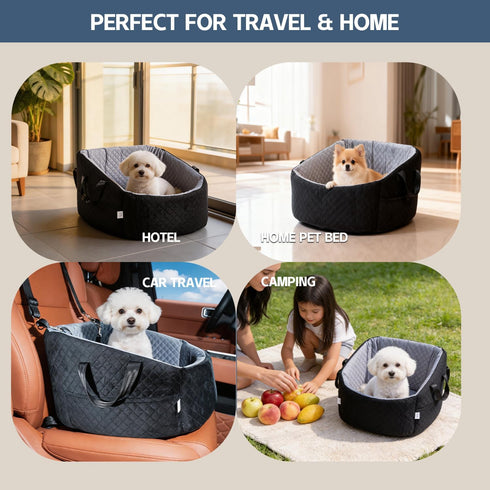 TOPOmerice 30 lbs, Cozy Dog Car Seat for Small Dogs up to Pet Booster Seat with Adjustable Harness & Non-Slip Base, Dog