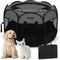 Portable Dog Playpen for Small Dogs, Collapsible Pet Cat Playpen with Zipper Top Cover for Indoor Outdoor Use (Small
