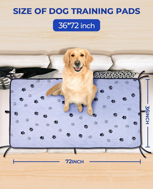 Fostanfly Washable Dog Pee Pads, 2 Pack 36*72" Non Slip Mats with Great Urine Absorption for Whelping & Potty Training