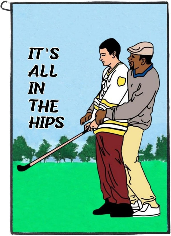 Funny Golf Towel, Printed Golf Towels with Clip, Golf Gift for Men, Birthday Gifts for Golf Fan - It's All in The HIPS