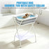 GDIFLS 38.8 Inch Foldable Pet Bathtub with Stand - Height Elevated Bathing Tub for Cats & Small Dogs, Drainage Tube