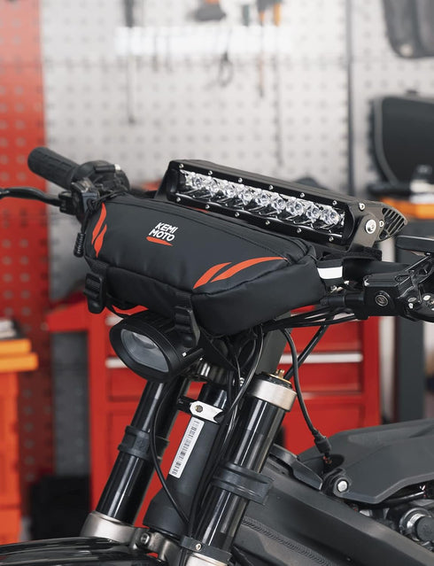 KEMIMOTO Universal Waterproof Motorcycle Handlebar Bag, Front Storage Bag for Electric Dirt Bike