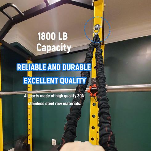 Dsyboko 2 Pack Power Rack Attachments - Resistance Band Hooks for Squat Rack O-Ring Attachment for Squat Rack