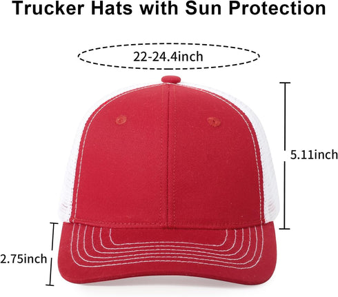 Unisex Trucker Hats, Blank Mesh Snapback Hats, Sport Plain Baseball Caps, Adjustable Fitted Hat