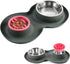 100% Waterproof BPA Free Pet Dog Bowls - 2 Stainless Steel (53oz+27oz) with Silicone Mat + Slow Feed Bowls for Dogs