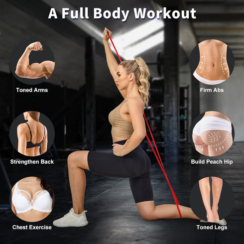 Pull Up Assistance Bands Set, 120 LBS - 600 LBS, Long Resistance Bands for Gym Workout and Muscle Training