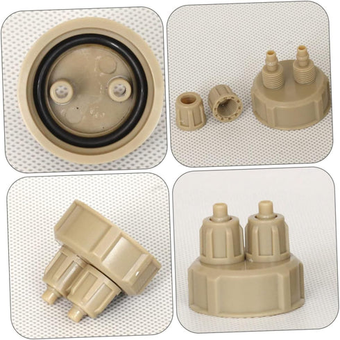 12 Pcs DIY Reactor Air Fittings for Aquarium Accessories, Co2 Generator Bottle Cap, Plastic Bottle Co2 Diffuser