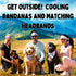 Cooling Dog Bandana and Matching Headband Set for Men/Women Fitness, Pet Scarf for Dogs (Red, X-Large)