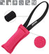 Dingo Gear Tug Toy for Dog Training, French Linen Dog Bumper with Handle (6" Pink, S00307)