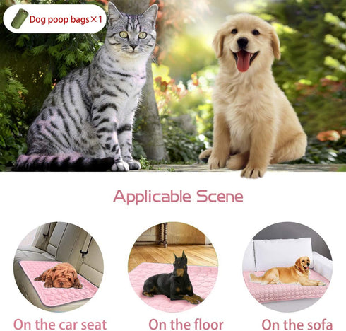 MICROCOSMOS Summer Cooling Mat & Sleeping Pad, Water Absorption Top, Safe Materials, Easy Carry, Pink, 28" x 22"