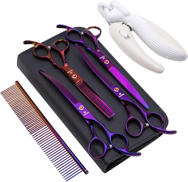 8.0 in 9CR Titanium Professional dog grooming scissors set,Grooming Scissors for Dogs