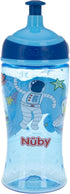 Nuby Printed Kids Pop Up Sipper Water Bottle, 12 Oz., Colors May Vary