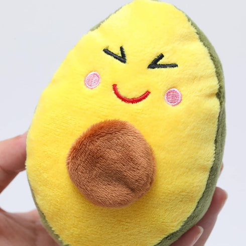 Dog Chew Toy - Squeaky Creative Tough Plush Avocado Shape Tooth Cleaning Chew Toys for Puppy, Small, Medium, Big Dogs,