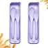 Reusable Travel Utensils Set, 2 Sets Portable Plastic Fork Spoons Knife Case, Eco-Friendly BPA Free Lunch Tableware