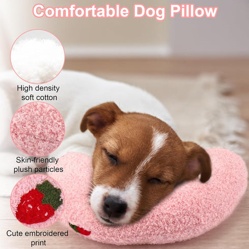 Mity rain Dog Pillow, Ultra Soft Anxiety Relief Pillow for Dogs, High Density Calming Pillow for Joint Relief, Pink