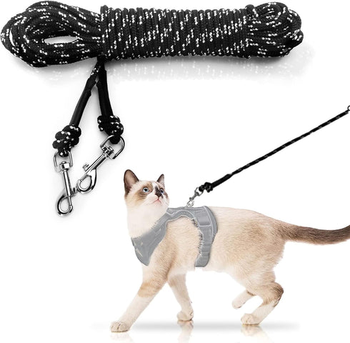 Extra Long Cat Leash for Yard, Lightweight Outdoor Long Lead for Rabbits, Kittens, Puppies, and Small Animals